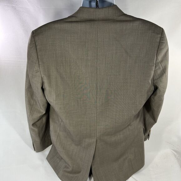 BROOKS BROTHERS BLAZER APPROX MENS 44 BEIGE BROWN TWO BUTTON WOOL SINGLE BREAST - Picture 7 of 12
